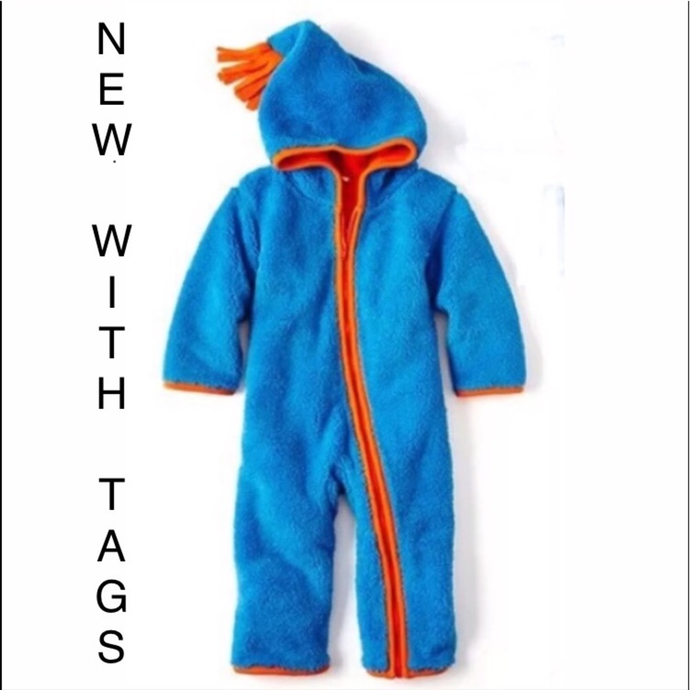 GiggleBaby 3-6M, Sherpa Fleece Hooded Coverall NWT